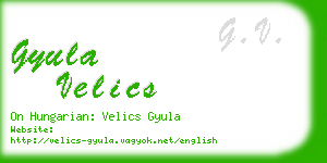 gyula velics business card